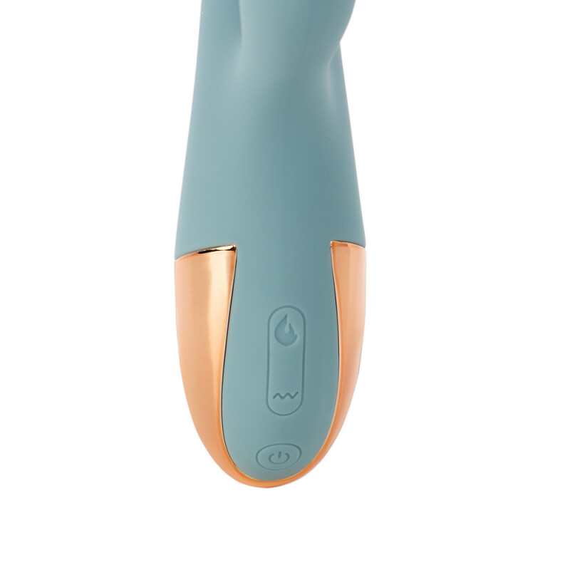 Вібратор-кролик Sweet Em Heating Dual Vibe з функцією нагрівання, блакитний, 18.9 х 3.4 см - Изображение 6