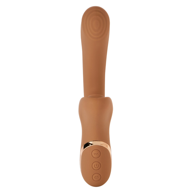 Вібратор-кролик Sweet Em Dual Bunny з вакуумом, бежевий, 22.1 х 4.2 см - Изображение 4