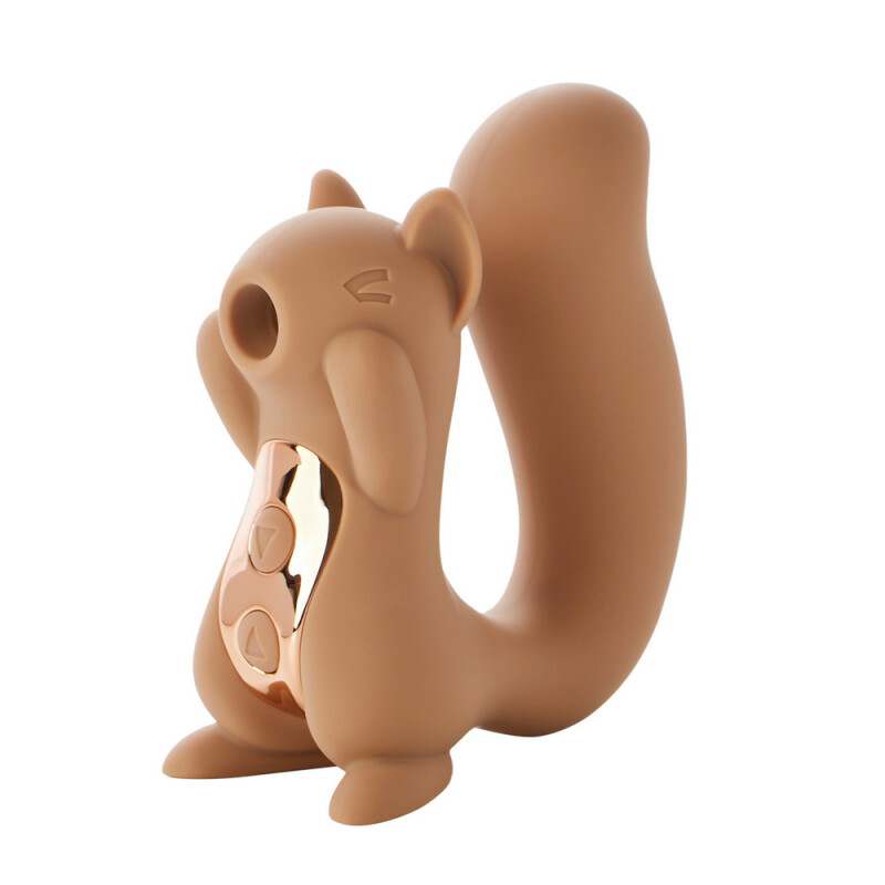 Вакуумний стимулятор клітора Sweet Em Sneaky Squirrel коричневий, з вібрацією, 10.5 х 8.9 см - Изображение 3
