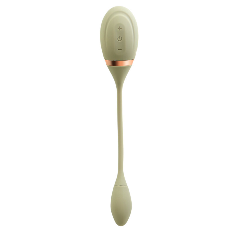 Вібратор для точки G Sweet Em Love Egg з вакуумною стимуляцією клітора, зелений, 24.5 х 4.2 см - Зображення 4