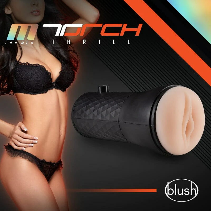 Мастурбатор реалістичний у колбі M for Men Torch Thrill бежевий, 24.1 см - Изображение 3