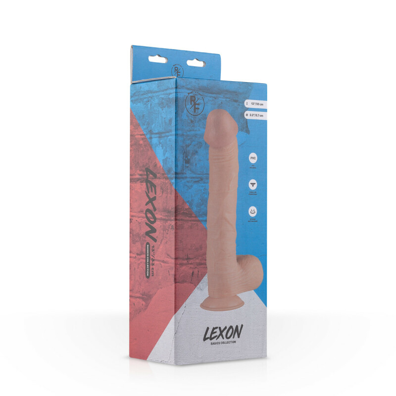 Реалістичний фалоімітатор Lexon Real Fantasy, на присосці, бежевий, 26.5 х 5.8 см - Изображение 1