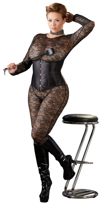 Корсет для талії Cottelli Curves Underbust Corset на гачках і шнурівці, XL - Изображение 4