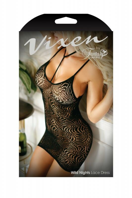 Сукня сексуальна напівпрозора One Size Wild Nights Fantasy Lingerie, чорна - Зображення 2