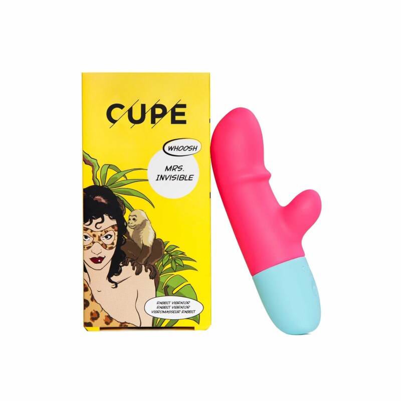 Вібратор-кролик Mrs. Invisible Cupe, силіконовий, рожевий, 14.4 х 3.3 см