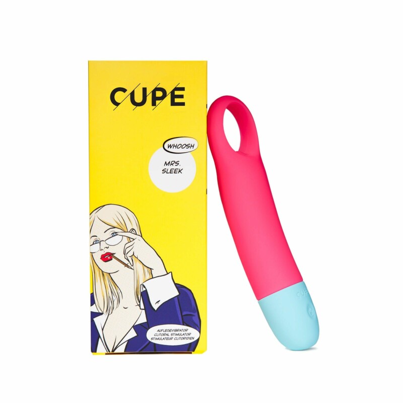 Вібратор нереалістичний Mrs. Sleek Cupe, силіконовий, рожевий, 17.6 х 3.7 см