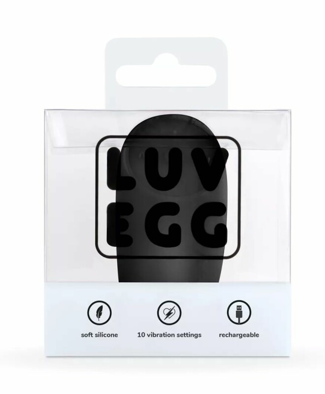 Віброяйце з дистанційним пультом Luv Egg, силіконове, чорне, 6.5 х 3.5 см - Зображення 2
