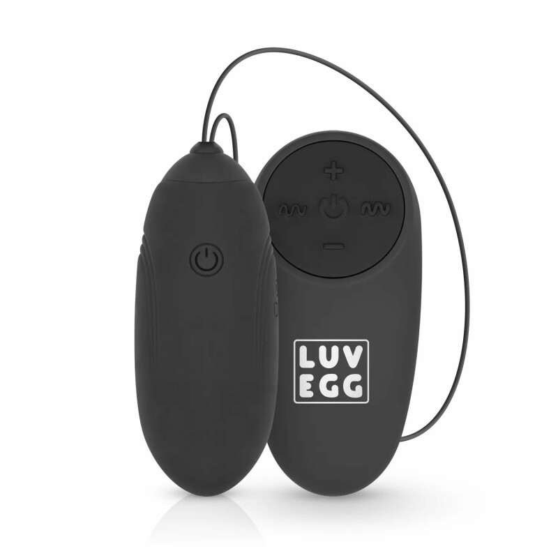 Віброяйце з дистанційним пультом Luv Egg, силіконове, чорне, 6.5 х 3.5 см - Зображення 1