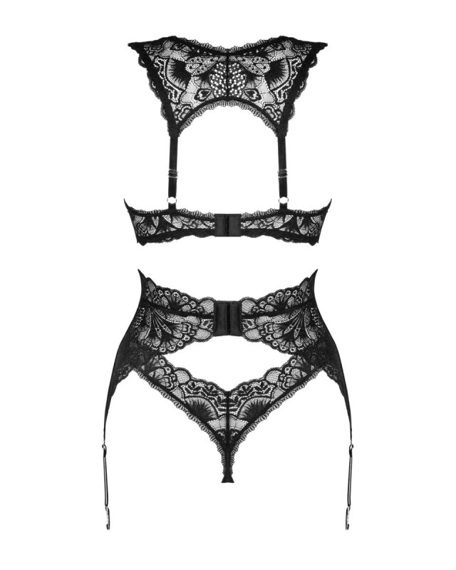 Комплект сексуальної білизни M/L Donna Dream Obsessive, 3 предмети, чорне - Изображение 3