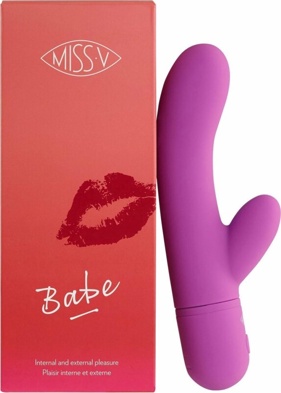 Вібратор-кролик Babe Miss V, силіконовий, фіолетовий, 18 х 3.4 см