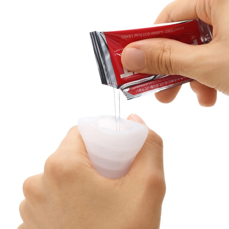 Міні мастурбатор нереалістичний Tenga Pocket Crystal Mist, з рельєфом, білий, 7.5 х 5.5 см