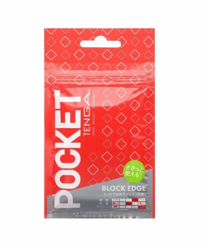 Міні мастурбатор нереалістичний Tenga Pocket Block Edge, з рельєфом, білий, 7.5 х 5.5 см - Зображення 3