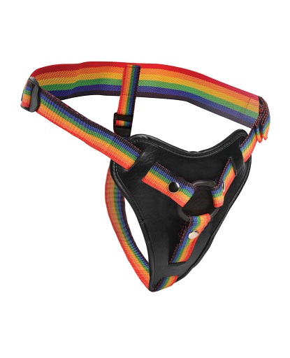 Труси для страпона з кільцевим кріпленням Strap-U Rainbow harness, різнокольорові, універсальний розмір