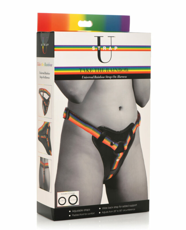 Труси для страпона з кільцевим кріпленням Strap-U Rainbow harness, різнокольорові, універсальний розмір - Изображение 1