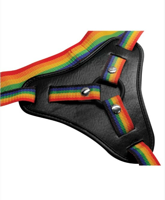 Труси для страпона з кільцевим кріпленням Strap-U Rainbow harness, різнокольорові, універсальний розмір - Изображение 3