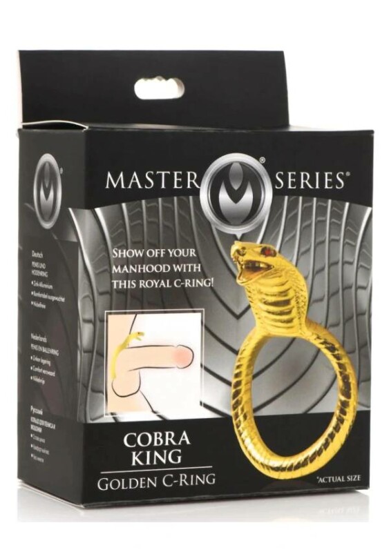 Ерекційне кільце з коброю Master Series золоте, 8.5 х 4.5 см - Зображення 1