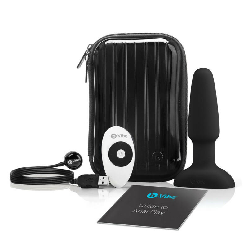 Анальна пробка з вібрацією та імітацією риммінгу b-Vibe Rimming Plug 2, чорна, 15 х 3.8 см - Изображение 7