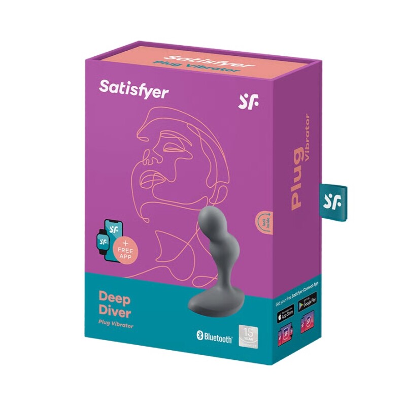 Анальний вібратор Satisfyer Deep Diver з додатком, сірий, 11.2 х 4.3 см - Изображение 1