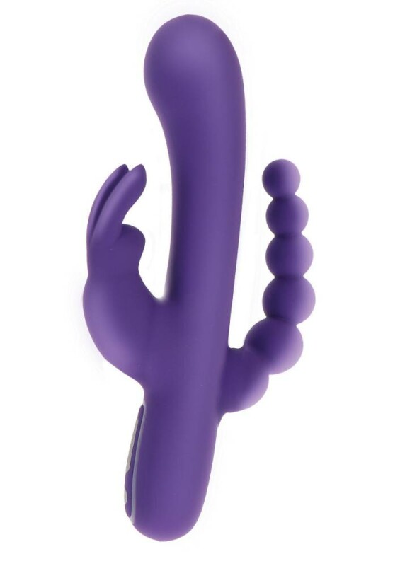 Вібратор-кролик з анальною ялинкою Toy Joy фіолетовий, 21.5 х 4 см - Зображення 2