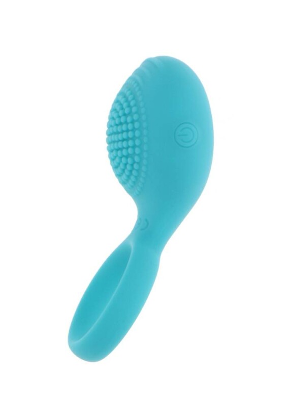 Ерекційне віброкільце Toy Joy Tickle Brush з пультом, блакитне, 8.2 х 3.5 см - Зображення 2