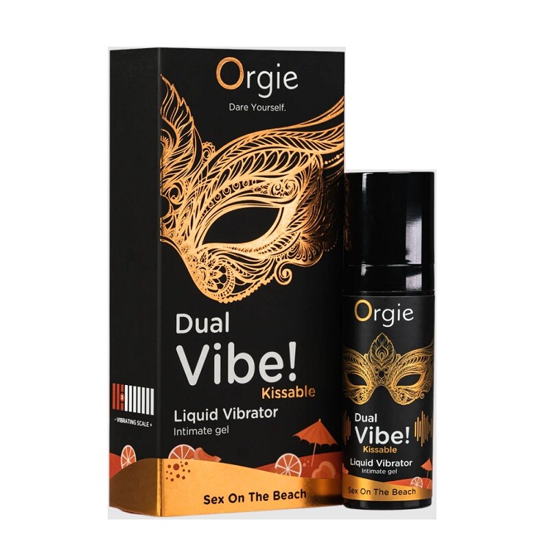 Рідкий вібратор Orgie Dual Vibe!, зі смаком коктейлю Секс на пляжі, 15 мл