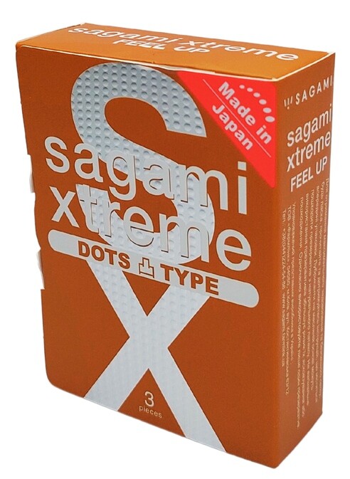 Презервативи латексні із рельєфом Sagami Xtreme Feel UP, 3 шт