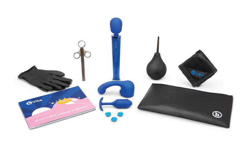 Набір секс-іграшок b-Vibe Anal Massage And Education Set, синій, 9 предметів