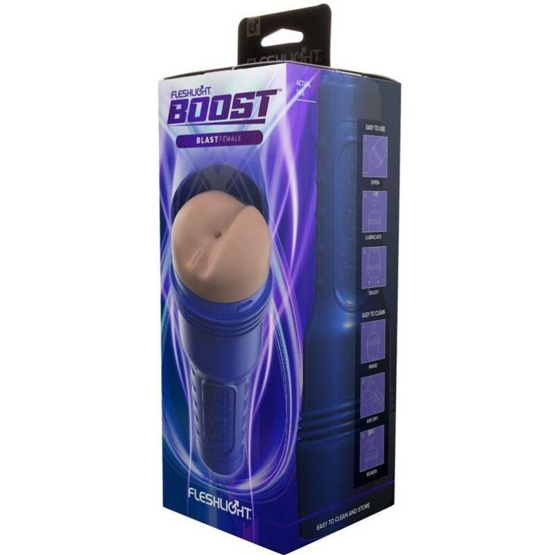Мастурбатор анус у колбі Fleshlight Boost реалістичний, бежевий, 24.7 х 10 см - Изображение 1