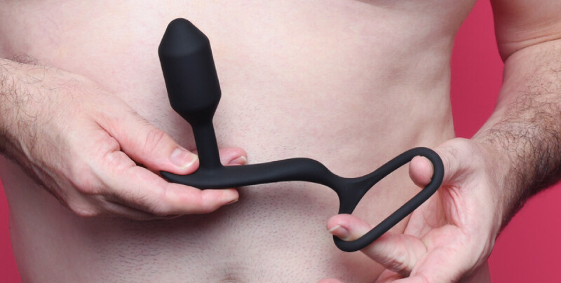 Анальна пробка з ерекційним кільцем Snug & Tug B-Vibe, силіконова, чорна, 10.7 х 3 см - Изображение 8