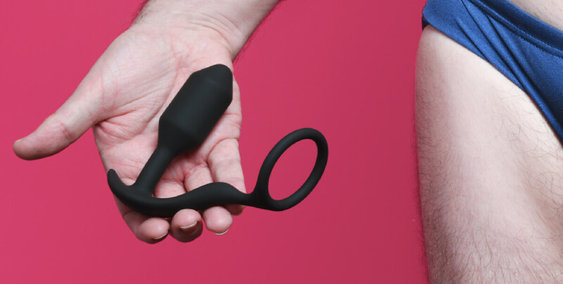 Анальна пробка з ерекційним кільцем Snug &amp; Tug B-Vibe, силіконова, чорна, 10.7 х 3 см - Изображение 9