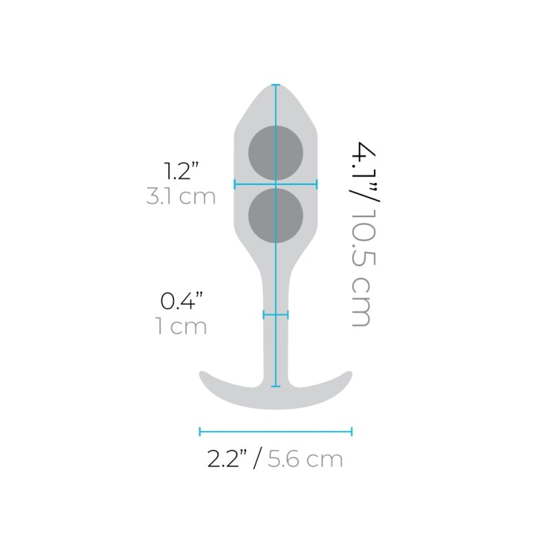 Анальна пробка зі зміщеним центром ваги B-Vibe Snug Plug 2, силіконова, зелена, 10.5 х 3 см - Зображення 6