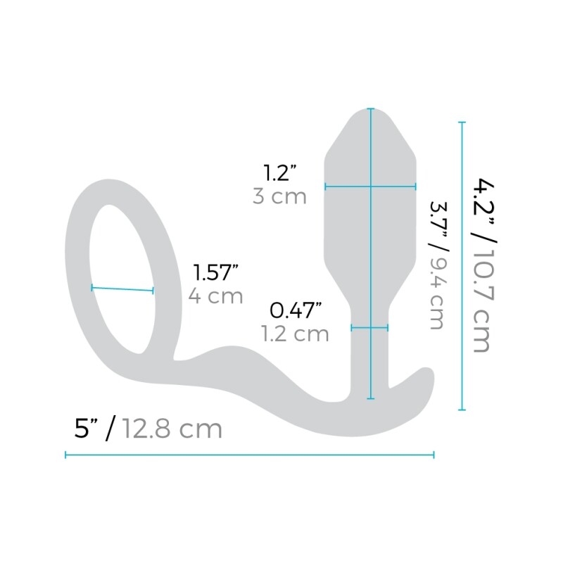Анальна пробка з ерекційним кільцем Snug & Tug B-Vibe, силіконова, чорна, 10.7 х 3 см - Изображение 7