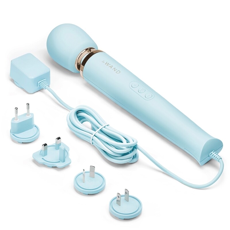 Вібратор-мікрофон з кабелем Le Wand Plug-In, силіконовий, блакитний, 34 х 6 см - Зображення 5