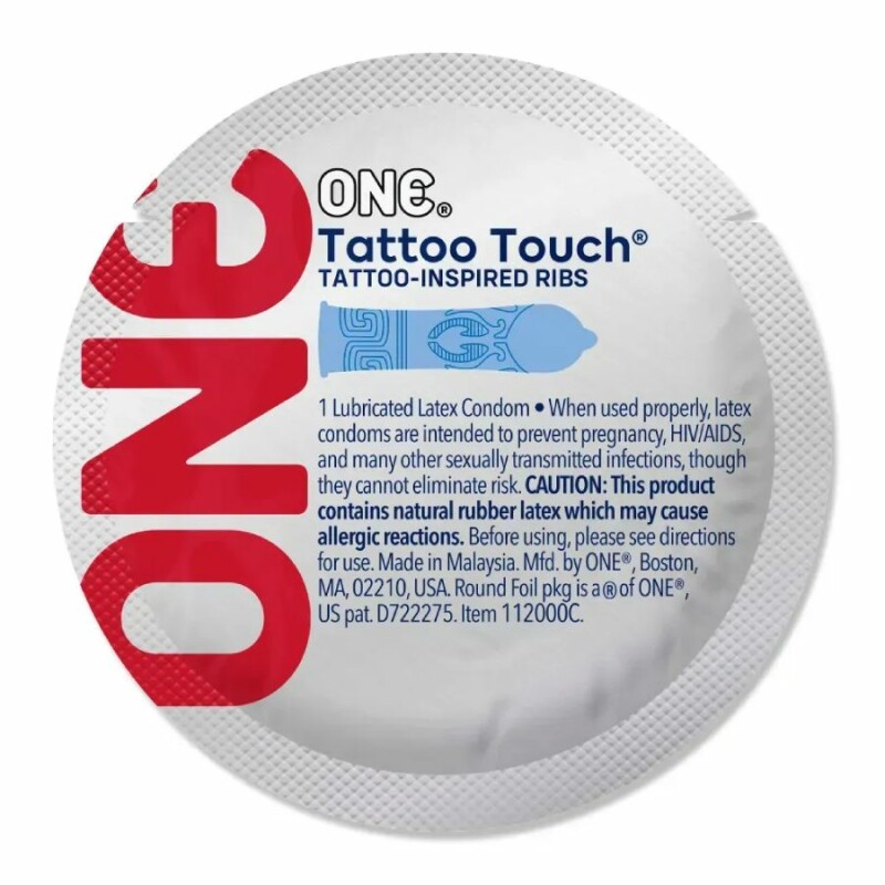 Презервативи латексні One Tattoo Touch сині, 5 шт
