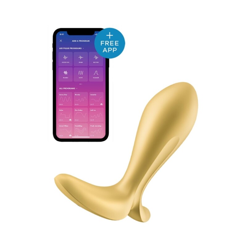 Анальний вібратор Satisfyer Intensity з додатком, жовтий, 11.3 х 3.7 см