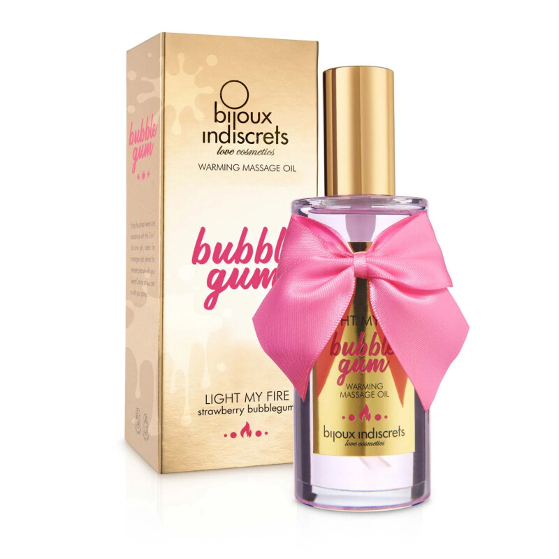 Зігріваючий масажний гель для поцілунків Light My Fire від Bijoux Indiscrets, з ароматом і смаком полуничної жуйки, на водній основі, 100 мл - Зображення 1