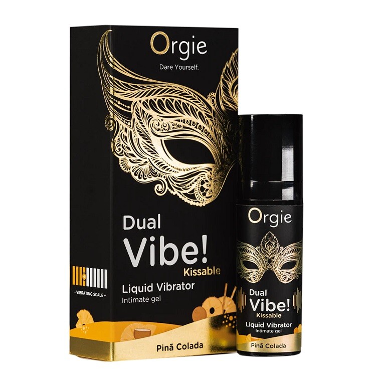 Рідкий вібратор Orgie Dual Vibe!, зі смаком коктейлю Піна колада, 15 мл