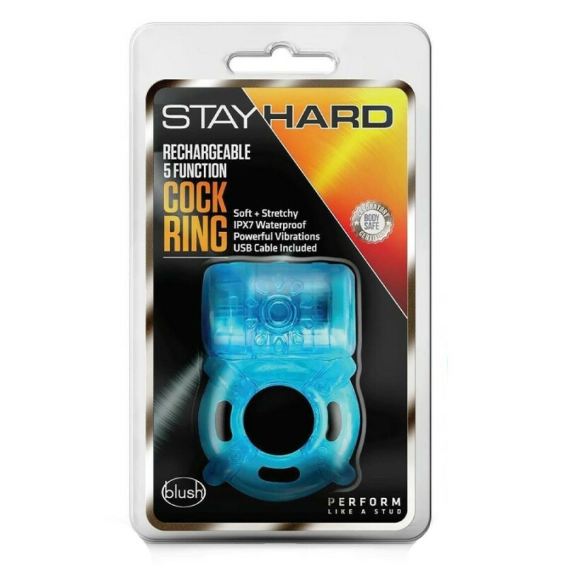 Ерекційне віброкільце Blush Stay Hard еластичне, блакитне, 5.7 х 3.8 см - Зображення 1