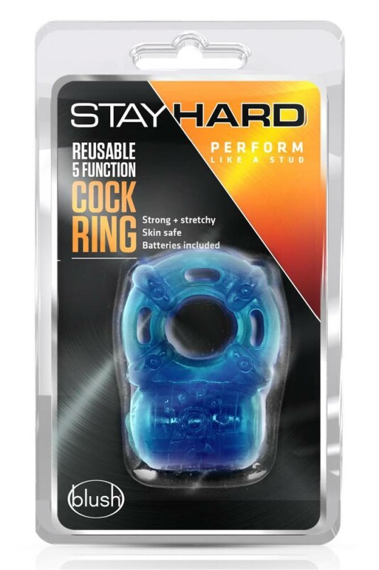 Вібро-ерекційне кільце Stay Hard синє, 3.8 см - Изображение 1