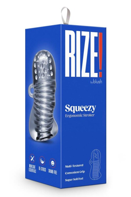 Мастурбатор Blush Rize з петлею для пальця, прозорий, 11.4 х 5 см - Зображення 1
