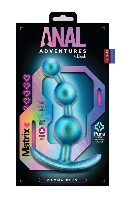 Анальна ялинка Blush Anal Adventures з трьома намистинами, блакитна, 13.3 х 3.2 см - Изображение 4
