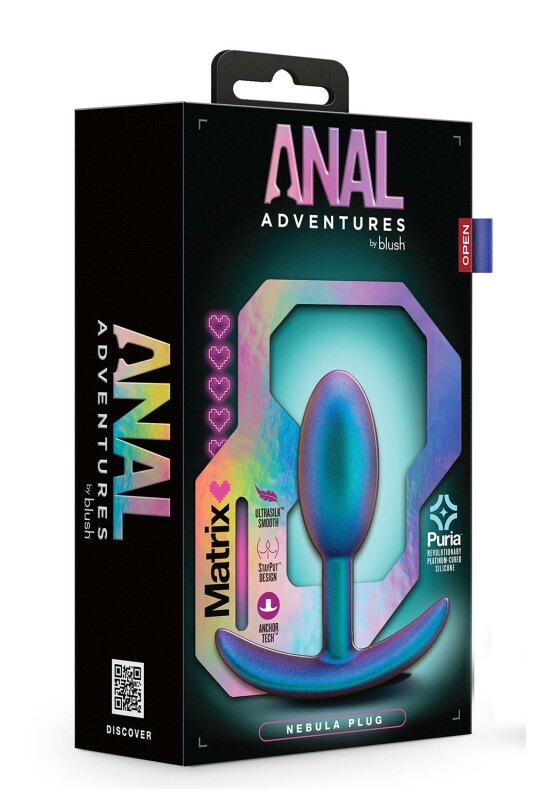Анальна пробка зі зміщеним центром ваги Anal Adventure Blush, силіконова, фіолетова, 8.9 2.5 см - Зображення 1