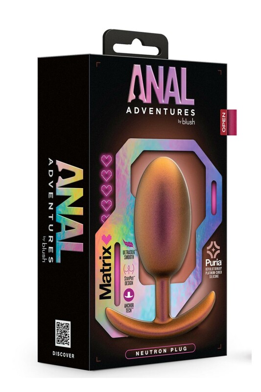 Анальна пробка зі зміщеним центром ваги Blush Anal Adventures силіконова, рожеве золото, 10.2 х 3.8 см - Зображення 1
