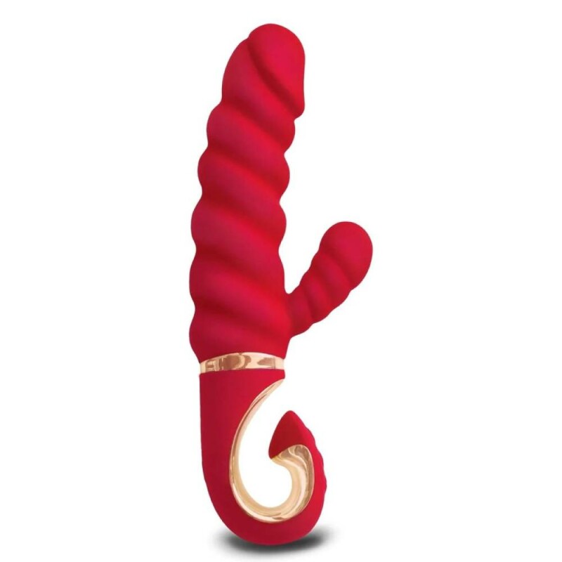 Вібратор-кролик рельєфний Gcandy Mini Chili червоний, 19 х 3.5 см