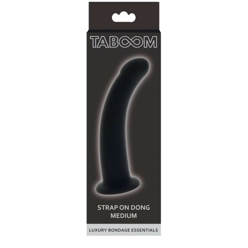 Насадка на страпон Taboom Strap-On Dong Medium чорна, 14 х 3.3 см - Зображення 4
