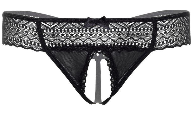 Трусики сексуальні з інтимним вирізом S/M Roxanne Daring Intimates, чорні - Зображення 2