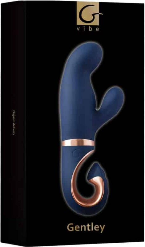 Вібратор-кролик із вигнутою ручкою Gentley G-Vibe, силіконовий, синій, 20 х 4.2 см - Изображение 1