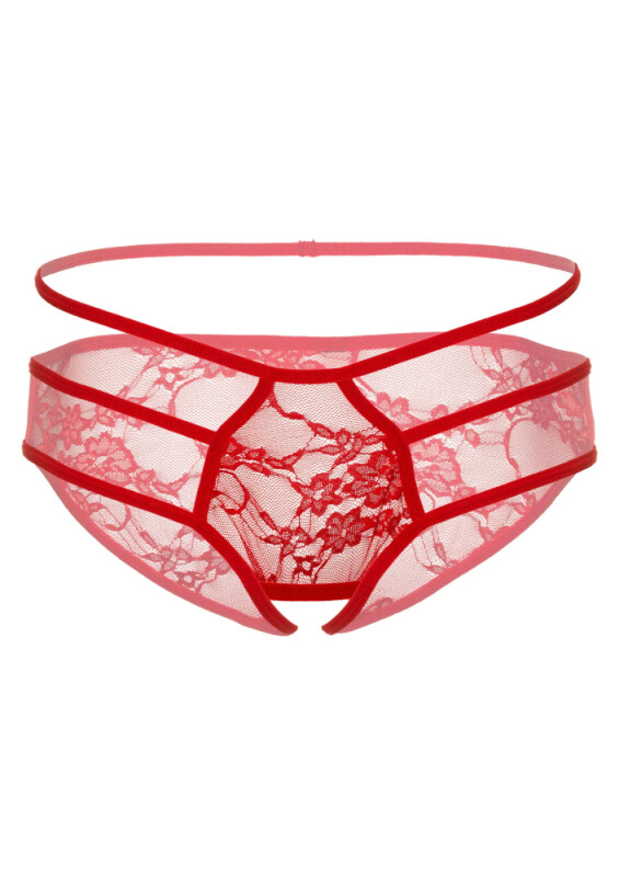 Трусики сексуальні з інтимним вирізом S/M Jade Daring Intimates, червоні - Зображення 3