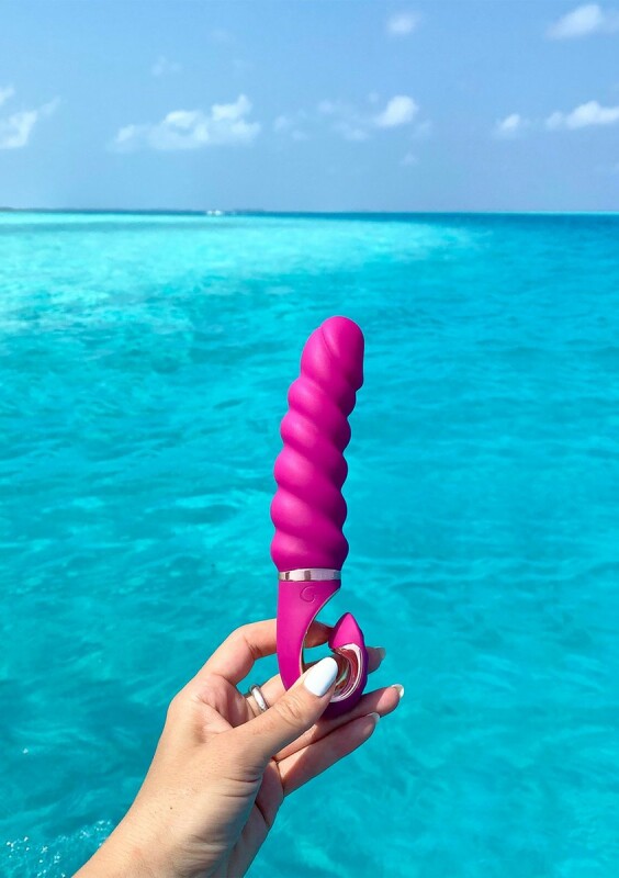 Вібратор рельєфний Gjack Mini Gvibe фуксія, 19 х 3.5 см - Изображение 4