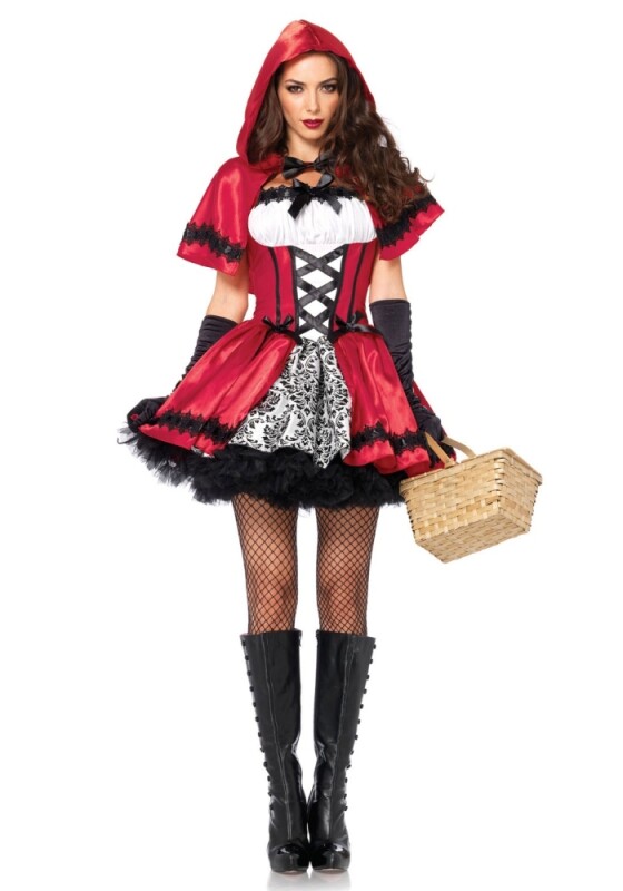 Костюм спокусливої Червоної Шапочки в готичному стилі М Leg Avenue, 2 предмети, червоно-чорний